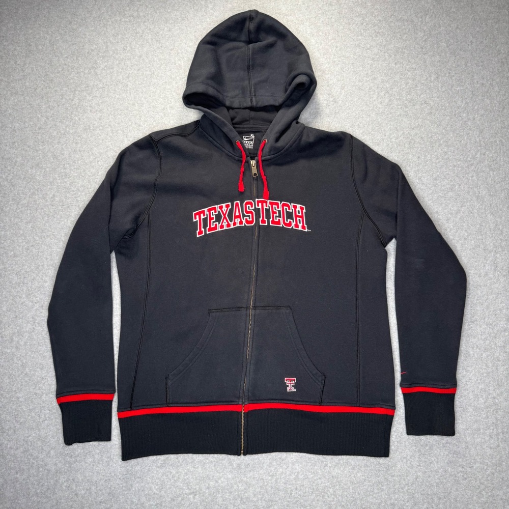 Nike Texas Tech Full Zip Hoodie Womens XL Black Red Raiders F8BOV 19114X